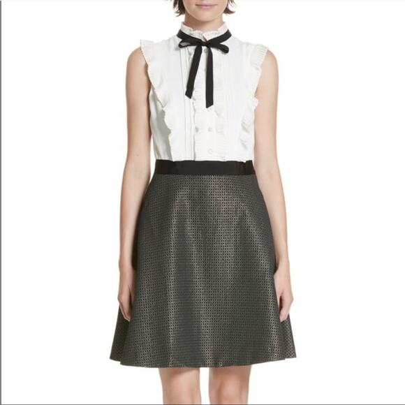 NWT Ted Baker Karoll dress Ruffle and Bow mixed media - Picture 1 of 9